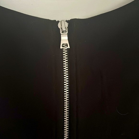 Gap Mixed Media Charcoal Dress with Faux Leather 2 - Picture 6 of 8